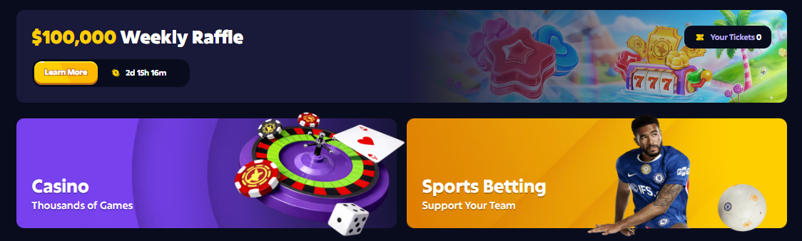 Roobet casino and sports betting sections