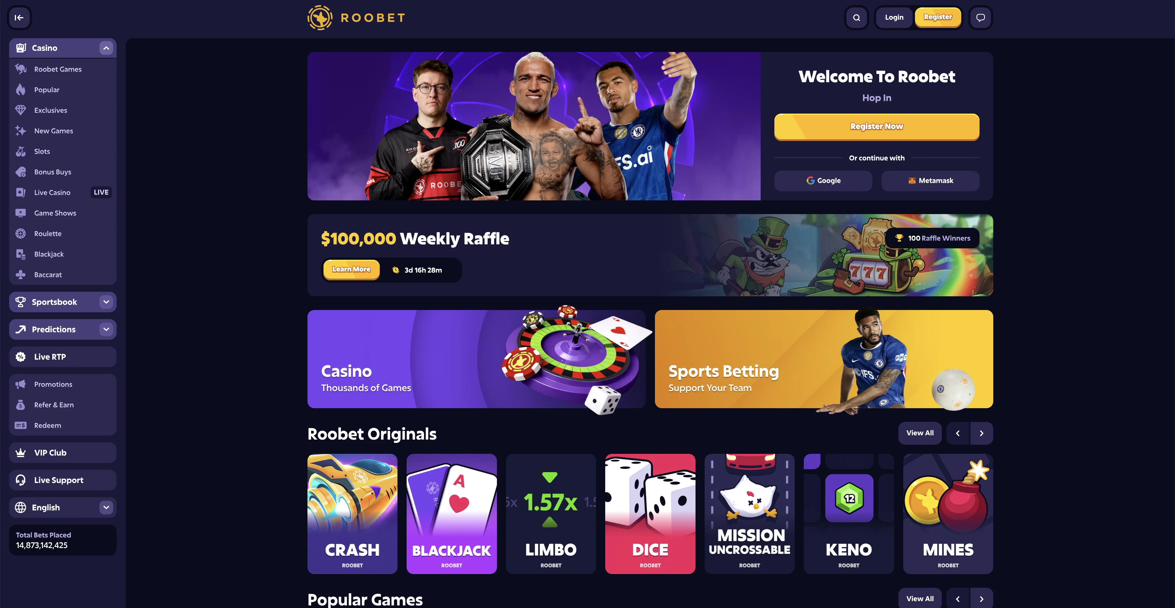 Roobet Create your account registration form